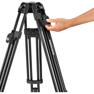 Manfrotto 504X Fluid Video Head & 645 FAST Aluminum Tripod with Mid-Level Spreader KIT
