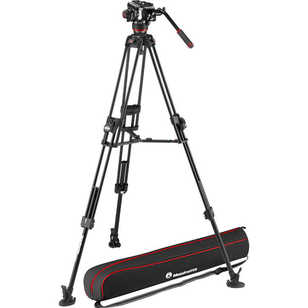 Manfrotto 504X Fluid Video Head & 645 FAST Aluminum Tripod with Mid-Level Spreader KIT