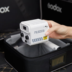 Godox ML60II BI LED Ljós（Bi Color) með AK-B01 handfang með rafhlöðu stuðning