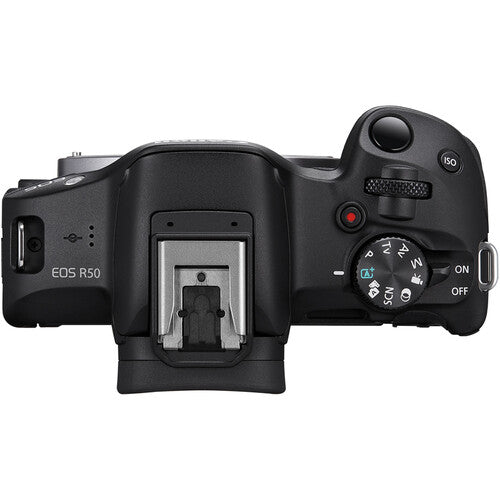 Canon EOS R50 með RF-S 18-45MM og RF-S 55-210MM linsum