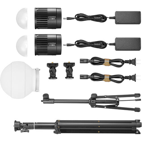Godox Litemons LC30D Tabletop LED tveggja ljósa kit