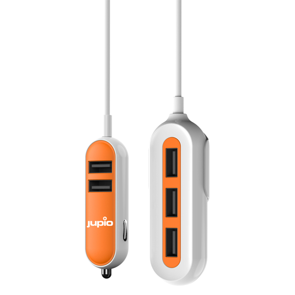 Jupio 5-Port USB bíla hleðslutæki