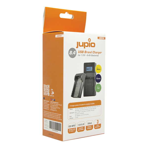 Jupio Nikon, Olympus, Fuji USB Brand Charger 8.4
